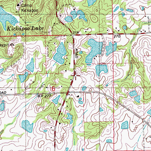 Topographic Map of Muse Lake Dam, MS