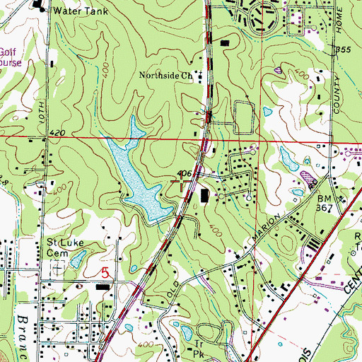 Topographic Map of H Sanders Lake Dam, MS