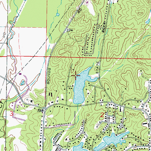 Topographic Map of Bounds Lake Dam, MS