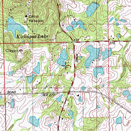 Topographic Map of Davis Lake Dam, MS