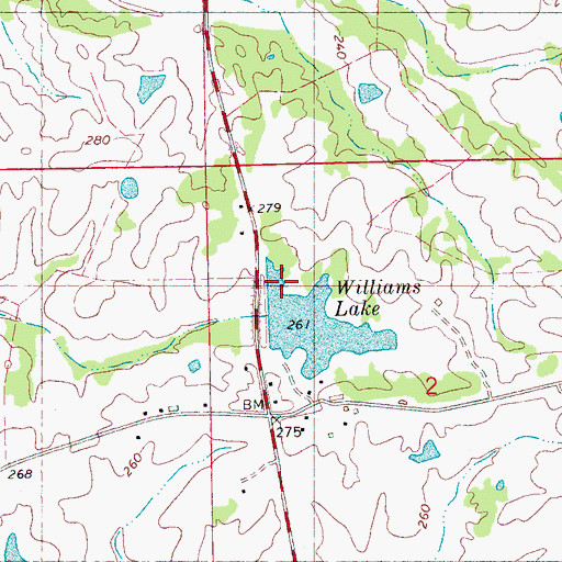 Topographic Map of Williams Lake Dam, MS