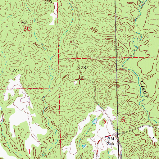 Topographic Map of Southall Lake Dam, MS