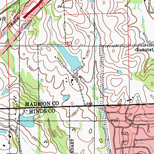 Topographic Map of J T Canizaro Dam, MS
