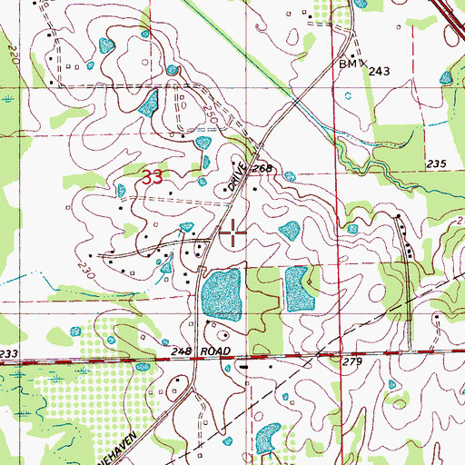 Topographic Map of Sellers Lake Dam, MS