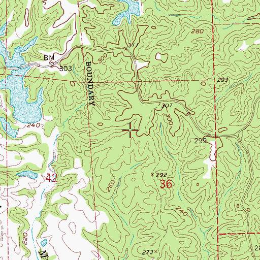 Topographic Map of Southall Lake Dam, MS