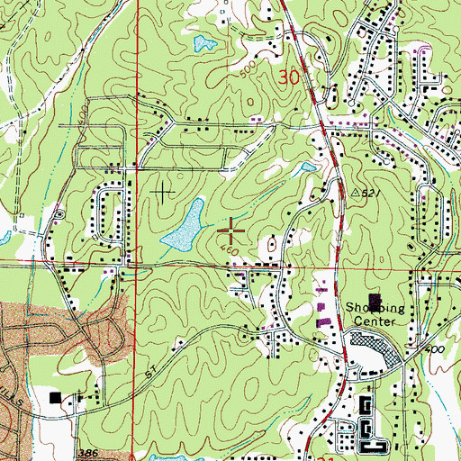 Topographic Map of Brookshire Lake Dam, MS