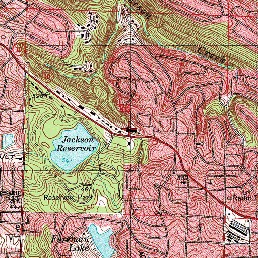 Topographic Map of Cantrell Heights Shopping Center, AR