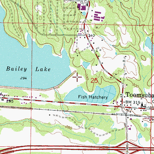 Topographic Map of Charles Welch Catfish Ponds Dam, MS