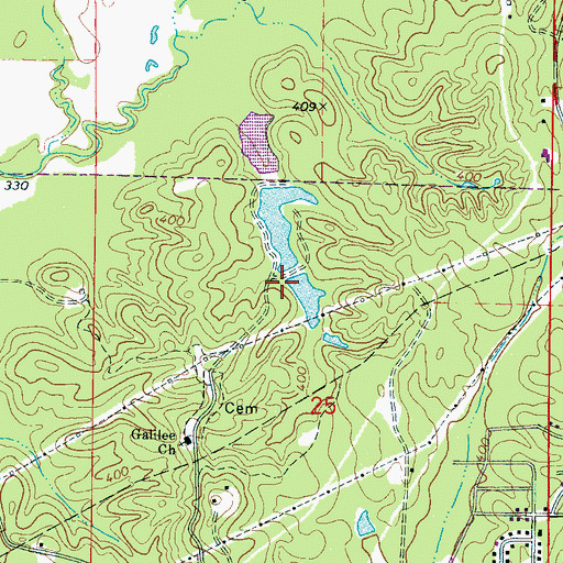 Topographic Map of Simmons Brothers Pond Dam, MS