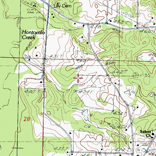 Topographic Map of James May Lake Dam, MS