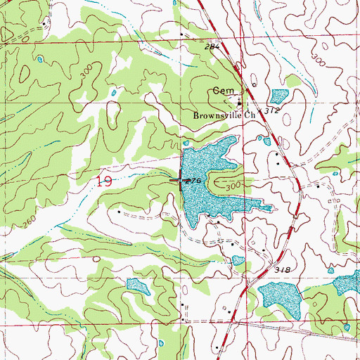 Topographic Map of Trotters Lake Dam, MS