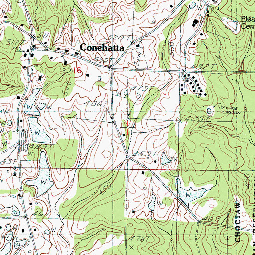 Topographic Map of E J Pearson Lake Dam, MS