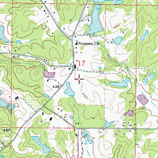 Topographic Map of E V Harrington Pond Dam, MS