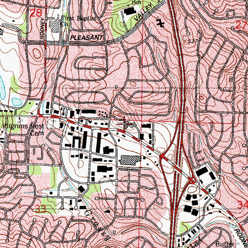 Topographic Map of Central Arkansas Christian School, AR