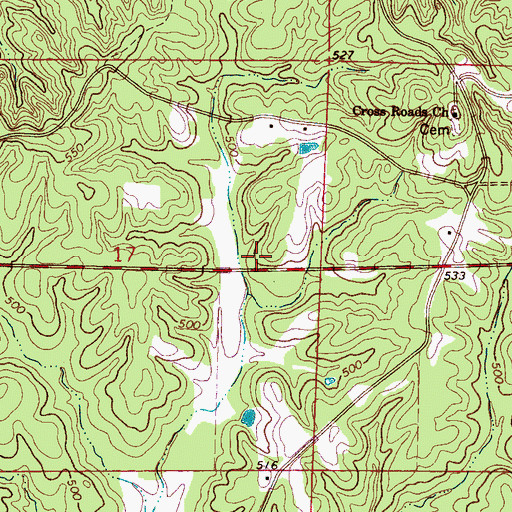 Topographic Map of Bill May Lake Dam, MS
