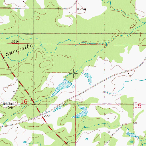 Topographic Map of Johnny Allen Pond Dam, MS