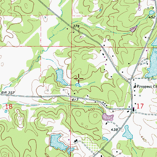 Topographic Map of Lucille Bunton Pond Dam, MS