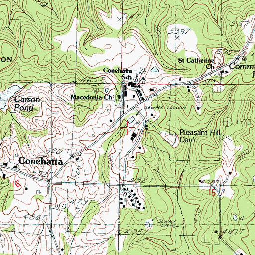 Topographic Map of D Graham Lake Dam, MS