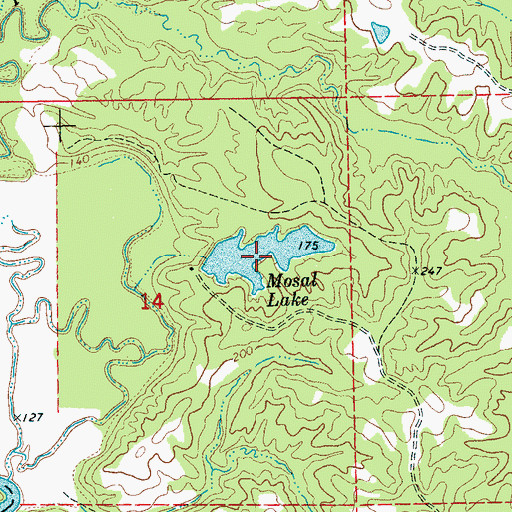 Topographic Map of Mosal Lake Dam, MS