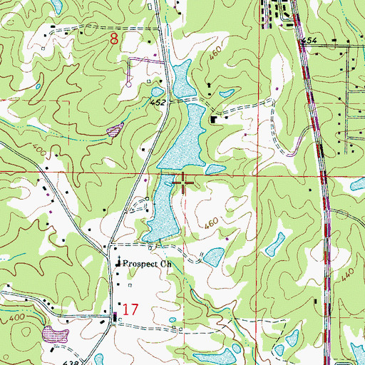 Topographic Map of Albert Jones Pond Dam, MS