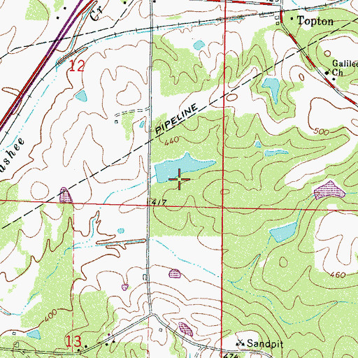 Topographic Map of H L Davis Pond Dam, MS