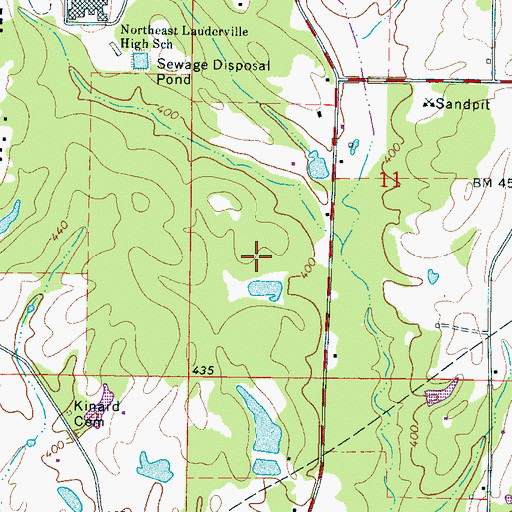 Topographic Map of Dan Clayton Pond Dam, MS