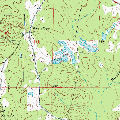 Topographic Map of Murry Rogers Catfish Operation Dam, MS