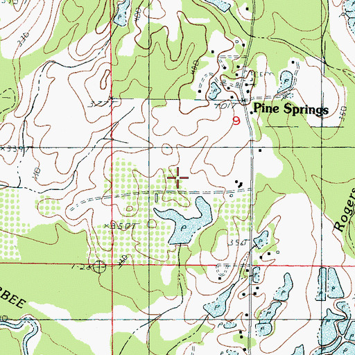 Topographic Map of J A Crenshaw Pond Dam, MS