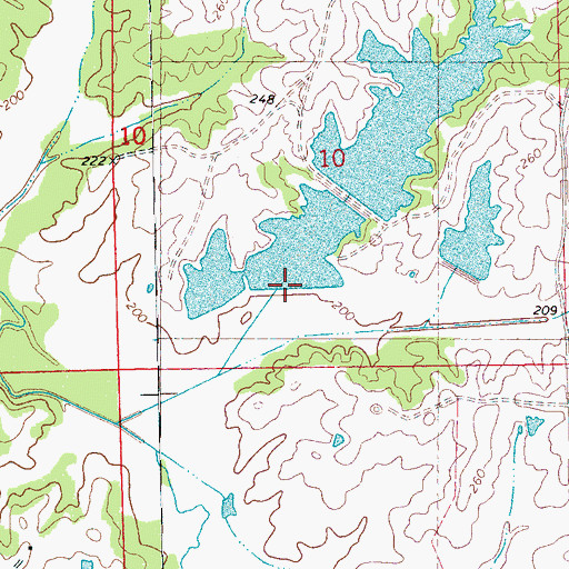 Topographic Map of J B White Lake Dam, MS