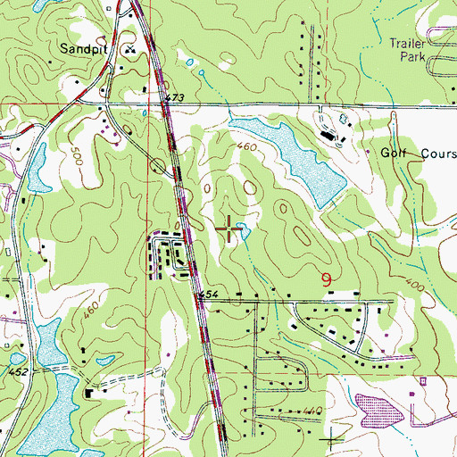 Topographic Map of Briarwood Country Club Dam, MS