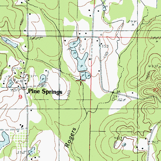 Topographic Map of Howard White Catfish Ponds Dam, MS