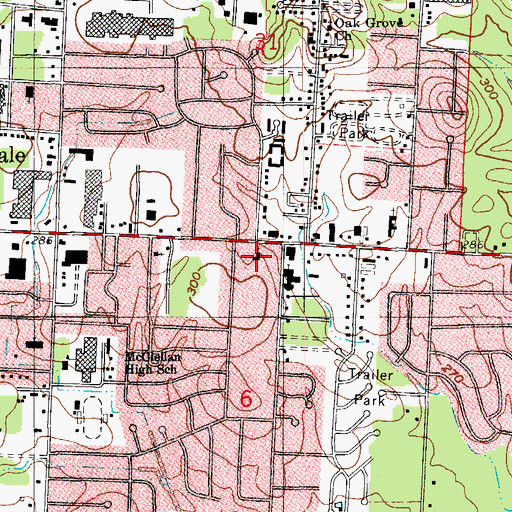 Topographic Map of Central Church of the Nazarene, AR