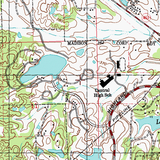Topographic Map of L C Gallett Lake Dam, MS