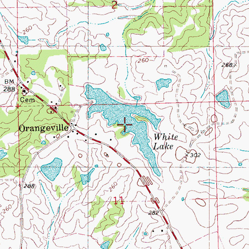 Topographic Map of J B White Lake Dam, MS