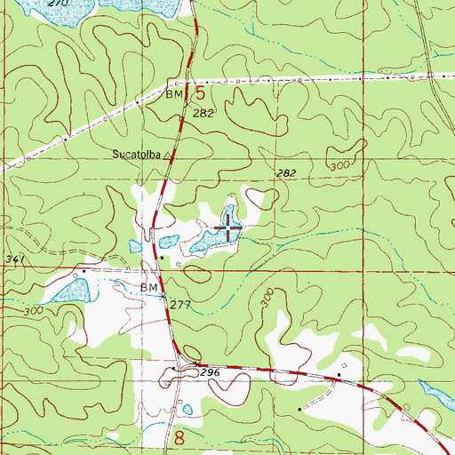 Topographic Map of Mrs Jack Morman Pond Dam, MS