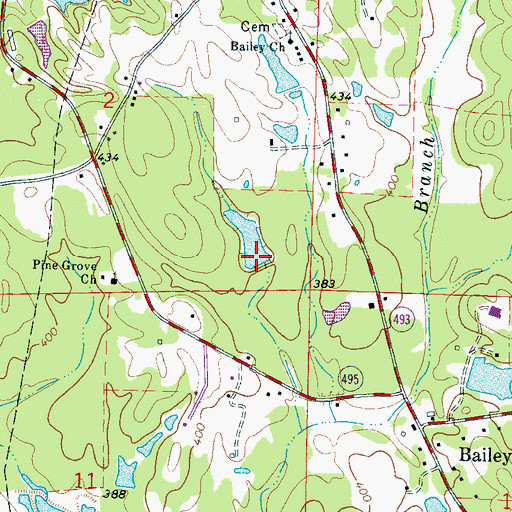Topographic Map of W Bounds Pond Dam, MS