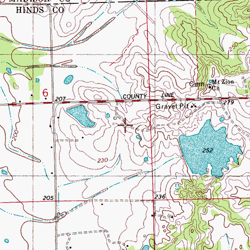Topographic Map of R N Herrin Lake Dam, MS