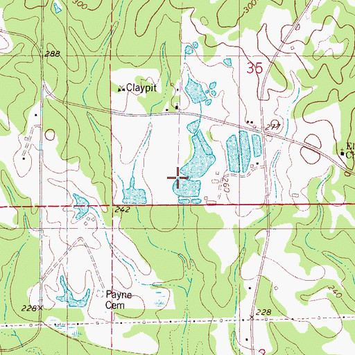 Topographic Map of R B Lynch Catfish Ponds Dam, MS