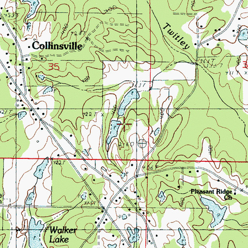 Topographic Map of R R Vance Pond Dam, MS