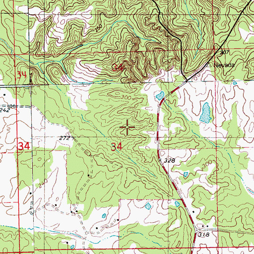 Topographic Map of J B White Lake Dam, MS