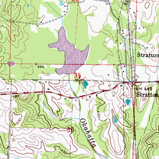 Topographic Map of Chunky River Watershed 47 Dam, MS