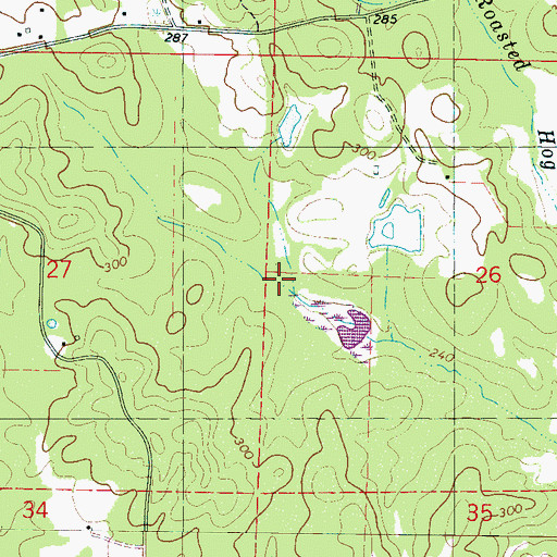 Topographic Map of W B Boutwell Pond Dam, MS