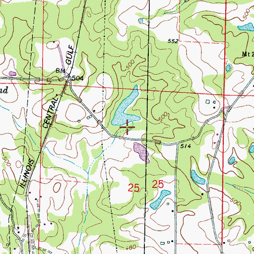 Topographic Map of T Herd Lake Dam, MS