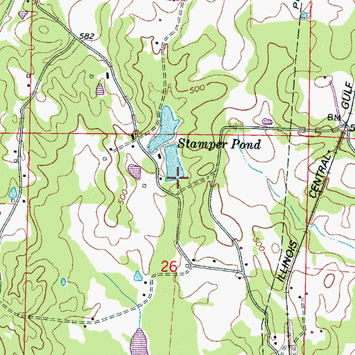 Topographic Map of P Measells Lake Dam, MS