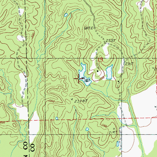 Topographic Map of Ted Houseman Pond Dam, MS