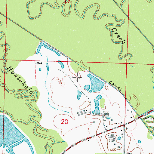 Topographic Map of J H Jones Catfish Ponds Dam, MS