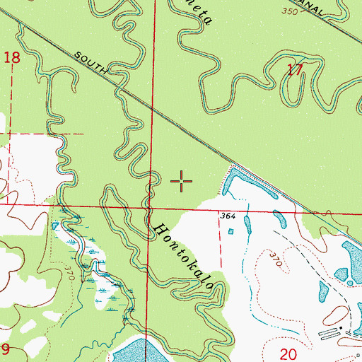 Topographic Map of J H Jones Catfish Pond Dam, MS