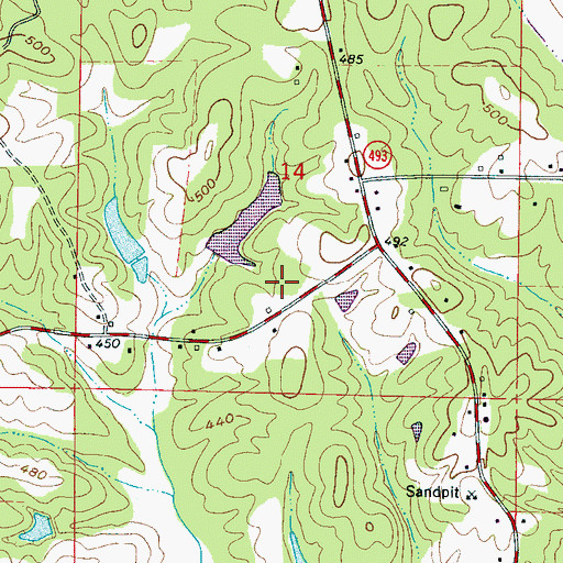 Topographic Map of Bill Daniels Catfish Ponds Dam, MS