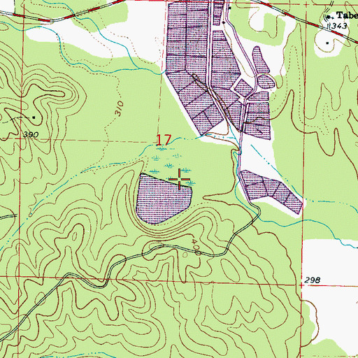 Topographic Map of Covington Fish Ponds Dam, MS