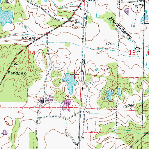 Topographic Map of Earl Laird Lake Dam, MS
